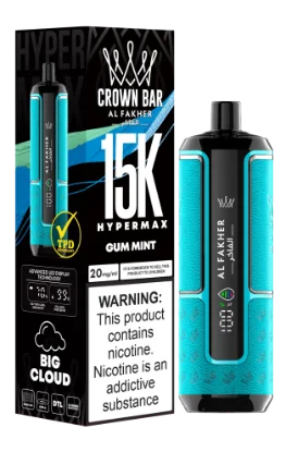 پاد یکبار مصرف الفاخر کرون بار 15000 پاف طعم آدامس نعناع