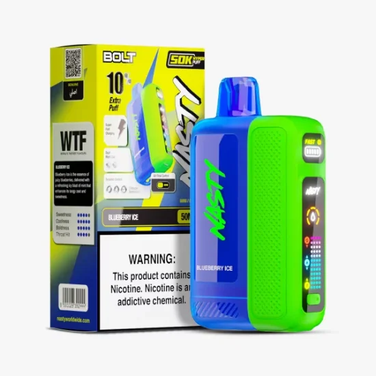 عکس پاد یکبار مصرف نستی بولت ۵۰۰۰۰ پاف با طعم بلوبری یخ