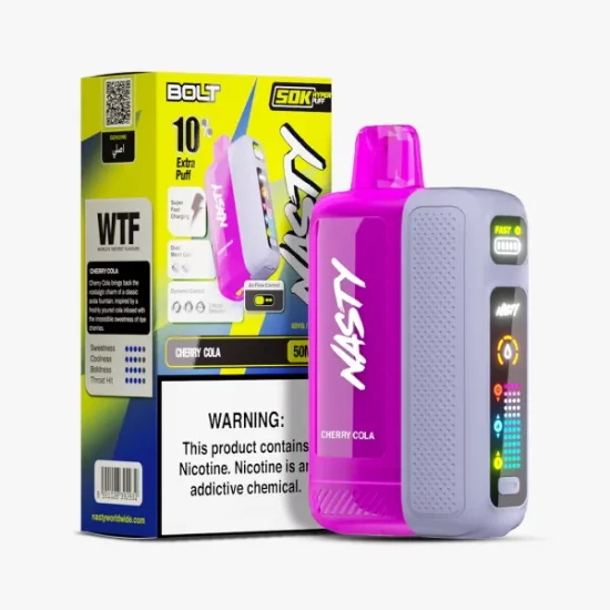 عکس پاد یکبار مصرف نستی بولت ۵۰۰۰۰ پاف با طعم آلبالو و کولا