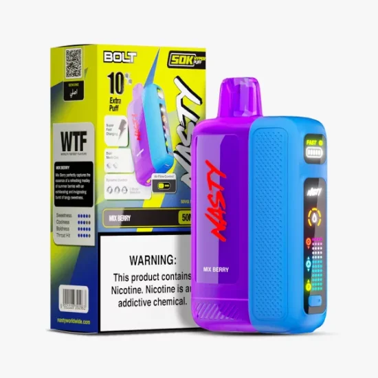 عکس پاد یکبار مصرف نستی بولت ۵۰۰۰۰ پاف با طعم میکس بری (میوه های جنگلی)