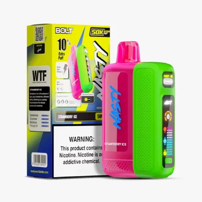 عکس پاد یکبار مصرف نستی بولت ۵۰۰۰۰ پاف با طعم توت فرنگی یخ