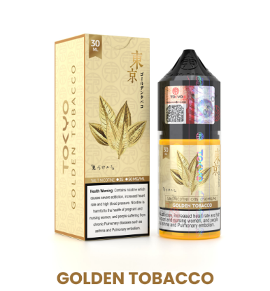 سالت نیکوتین توکیو تنباکو طلایی ۳۰ میلی‌لیتری اصل Tokyo SaltNic Golden Tobacco
