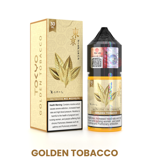 سالت نیکوتین توکیو تنباکو طلایی ۳۰ میلی‌لیتری اصل Tokyo SaltNic Golden Tobacco