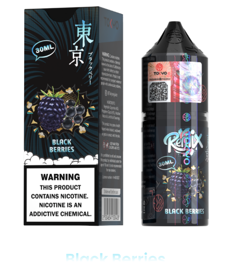 سالت نیکوتین توکیو رمیکس طعم بلک بری (توت‌های وحشی) ۳۰ میلی‌لیتر اصل Tokyo Remix Black Berries