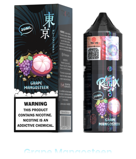 سالت نیکوتین توکیو رمیکس طعم انگور منگوستین ۳۰ میلی‌لیتر اصل Tokyo Remix Grape Mangosteen