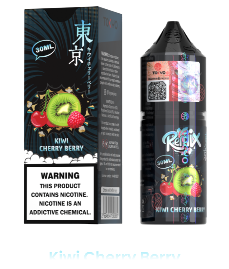 سالت نیکوتین توکیو رمیکس طعم کیوی گیلاس توت وحشی ۳۰ میلی‌لیتر اصل Tokyo Remix Kiwi Cherry Berry