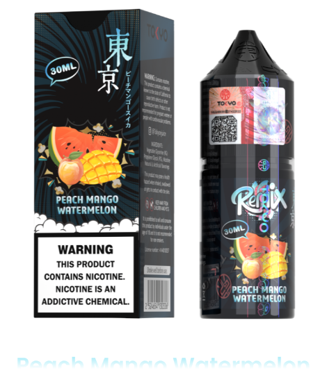 سالت نیکوتین توکیو رمیکس طعم انبه هلو هندوانه ۳۰ میلی‌لیتر اصل Tokyo Remix Peach Mango Watermelon