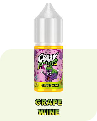 بطری سالت نیکوتین گریپ واین توکیو سری کریزی فروت با تصویر انگورهای سیاه و بنفش