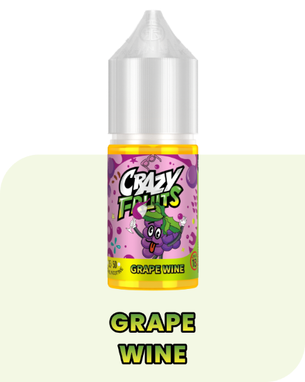 بطری سالت نیکوتین گریپ واین توکیو سری کریزی فروت با تصویر انگورهای سیاه و بنفش