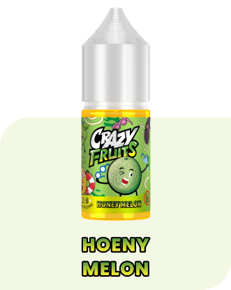 بطری ۳۰ میلی‌لیتری سالت نیکوتین هانی ملون توکیو سری کریزی فروت با تصویر ملون زرد و عسلی