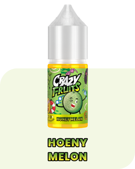 بطری ۳۰ میلی‌لیتری سالت نیکوتین هانی ملون توکیو سری کریزی فروت با تصویر ملون زرد و عسلی