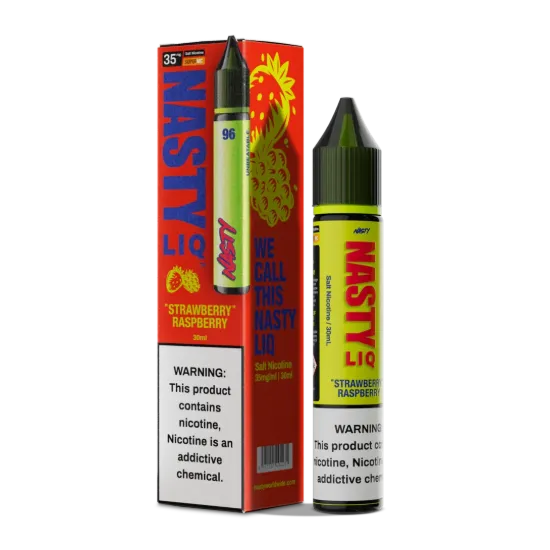 تصویر  سالت نیکوتین نستی لیک توت فرنگی تمشک میکس بری ۶۰ میل (Nasty Liq Strawberry Raspberry 60ml)