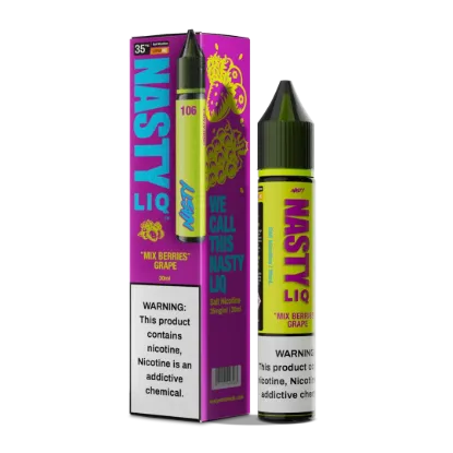 تصویر  سالت نیکوتین نستی لیک میکس بری انگور ۳۰ میل (Nasty Liq Mix Berries Grape Nic 30ml)