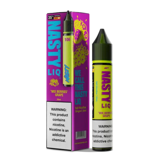 تصویر  سالت نیکوتین نستی لیک میکس بری انگور ۳۰ میل (Nasty Liq Mix Berries Grape Nic 30ml)