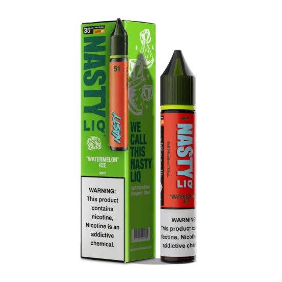 تصویر  سالت نیکوتین نستی لیک هندوانه یخ هندوانه خنک ۶۰ میل (Nasty Liq Watermelon Ice 60ml)