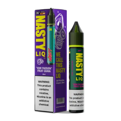 تصویر  سالت نیکوتین نستی لیک کیوی پشن فروت گواوا میکس استوایی ۶۰ میل (Nasty Liq Kiwi Passion Fruit Guava 60ml)