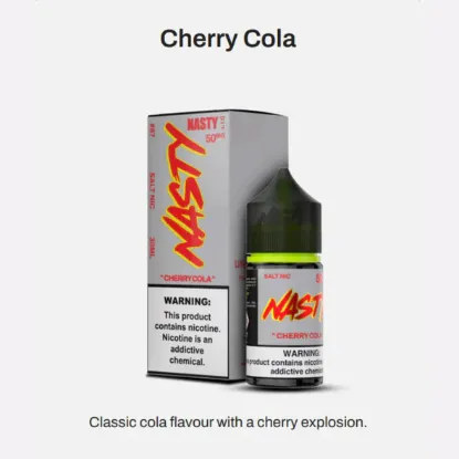 تصویر  سالت نیکوتین نستی کولا آلبالو سری پادمیت (Nasty Podmate Cherry Cola)