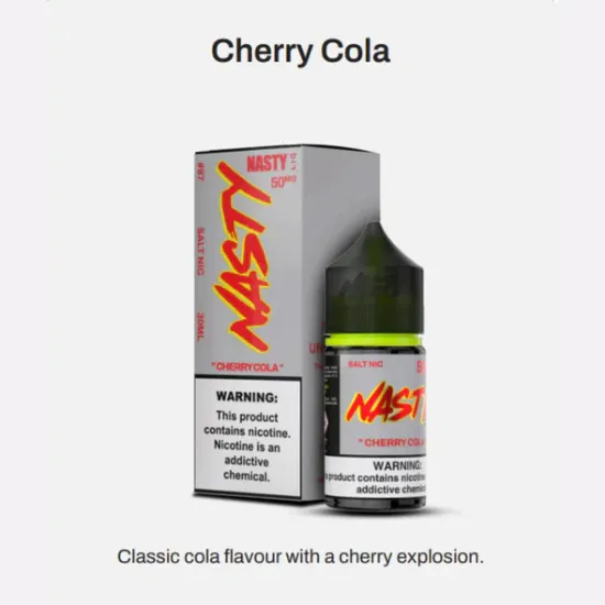تصویر  سالت نیکوتین نستی کولا آلبالو سری پادمیت (Nasty Podmate Cherry Cola)