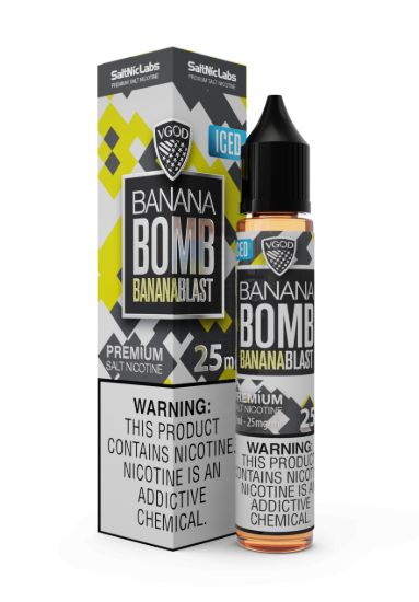تصویر  سالت نیکوتین ویگاد آیس بنانا بمب (VGOD SaltNic Iced Banana Bomb)