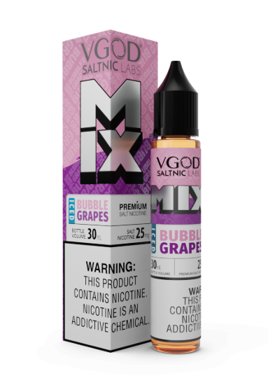تصویر  سالت نیکوتین ویگاد میکس آدامس بادکنکی انگور یخ (VGOD MIX Iced Bubble Grapes)