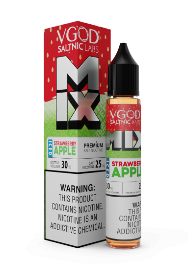 تصویر  سالت نیکوتین ویگاد میکس آیس توت فرنگی سیب (VGOD MIX Iced Strawberry Apple)