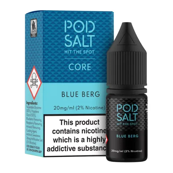 تصویر  سالت نیکوتین پاد سالت ۱۰ میل بلو بری رازبری یخ (PodSalt Pod Blue Berg 10ml)