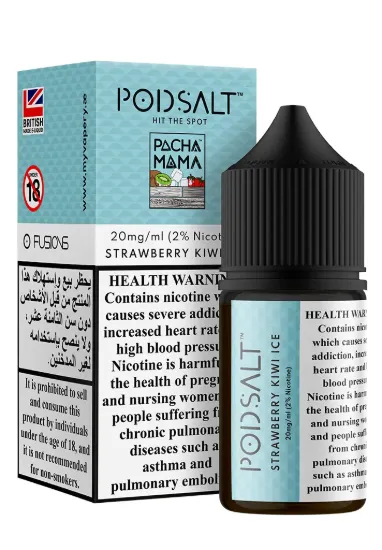 تصویر  سالت نیکوتین پاد سالت (PodSalt Pod Charlies Chalk Dust Pacha Mama Strawberry Kiwi)