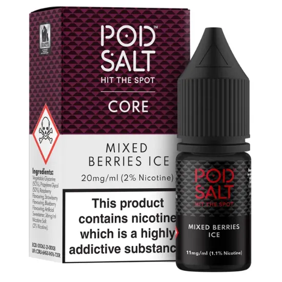 تصویر  سالت نیکوتین پاد سالت ۱۰ میل بری یخ (PodSalt Pod Mixed Berries Ice 10ml)