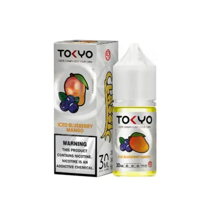 تصویر  سالت نیکوتین توکیو ۳۰ میل آیسد بلوبری منگو تمشک آبی انبه یخ (Tokyo SaltNic 30ML ICED BLUEBERRY MANGO)