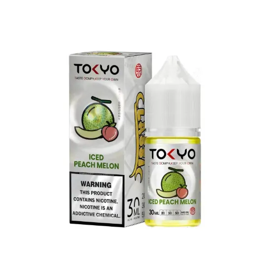 تصویر  سالت نیکوتین توکیو ۳۰ میل آیسد پیچ ملون هلو طالبی یخ (Tokyo SaltNic 30ML ICED PEACH MELON)