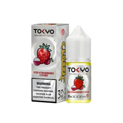 تصویر  سالت نیکوتین توکیو ۳۰ میل آیسد استراوبری لیچی توت فرنگی سرخالو یخ (Tokyo SaltNic 30ML ICED STRAWBERRY LYCHEE)
