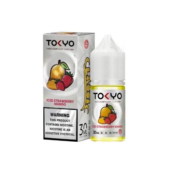 تصویر  سالت نیکوتین توکیو توت فرنگی انبه یخ ۳۰ میل (Tokyo SaltNic 30ML ICED STRAWBERRY MANGO)