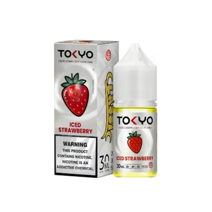 تصویر  سالت نیکوتین توکیو توت فرنگی یخ ۳۰ میل (Tokyo SaltNic 30ML ICED STRAWBERRY)