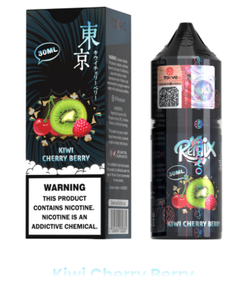 تصویر  سالت نیکوتین توکیو رمیکس کیوی گیلاس توت وحشی ۳۰ میل (Tokyo remix 30ml KIWI CHERRY BERRY)