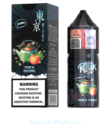 تصویر  سالت نیکوتین توکیو رمیکس هلو چای اولانگ ۳۰ میل (Tokyo remix 30ml PEACH OOLONG)