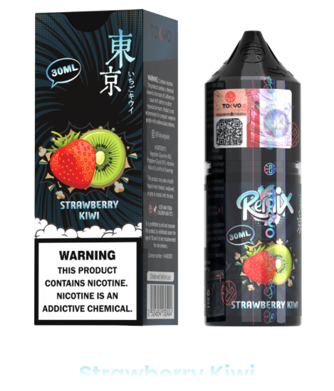 تصویر  سالت نیکوتین توکیو رمیکس توت فرنگی کیوی ۳۰ میل (Tokyo remix 30ml STRAWBERRY KIWI)