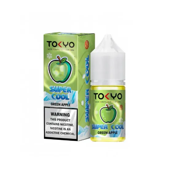 تصویر  سالت نیکوتین توکیو سوپر کول سیب سبز یخ ۳۰ میل (Tokyo SaltNic 30 ML Super Cool GREEN APPLE)