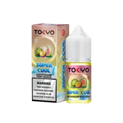 تصویر  سالت نیکوتین توکیو سوپر کول کیوی پشن فروت گواوا ۳۰ میل (Tokyo SaltNic 30 ML Super Cool KIWI PASSIONFRUIT GUAVA)