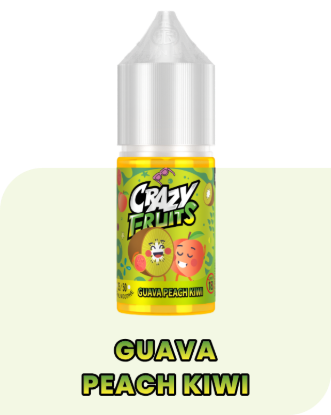 تصویر  سالت نیکوتین توکیو کریزی فروت گواوا هلو کیوی (Tokyo Crazy Fruit Guava Peach Kiwi SaltNic)